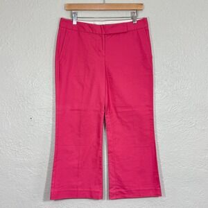 Express Editor Dress Pants 6 Cropped Trousers Pink Twill Wide Leg Y2K Siren Work